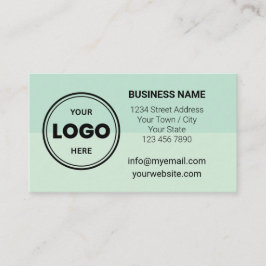 Seafoam Green Custom Logo QR Code Business Card 名刺