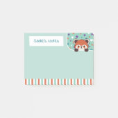Seafoam Green Cute Red Panda Peekabo Your Notes ポストイット (正面)