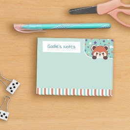 Seafoam Green Cute Red Panda Peekabo Your Notes ポストイット