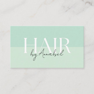 Seafoam Green Hair Stylist QR Code  Business Card 名刺