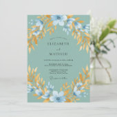 Seafoam Green Lustrous Springtime Wedding 招待状 (スタンド正面)