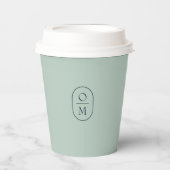 Seafoam Green | Minimal Monogram Wedding 紙コップ (正面)