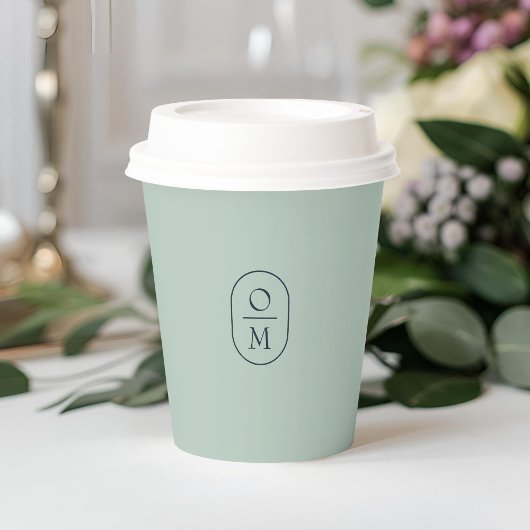 Seafoam Green | Minimal Monogram Wedding 紙コップ