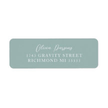 Seafoam Green Modern Minimally Scripted Address