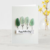 Seafoam Green Mothers Day Card カード (黄色い花)