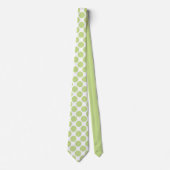 Seafoam Green Polka Dots on White Custom Necktie ネクタイ (正面)