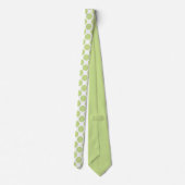 Seafoam Green Polka Dots on White Custom Necktie ネクタイ (裏面)