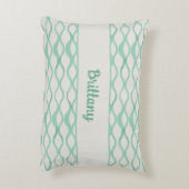 Seafoam Green Waves Personalized Coastal Decor アクセントクッション (裏面(縦))