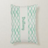 Seafoam Green Waves Personalized Coastal Decor アクセントクッション (正面(垂直))