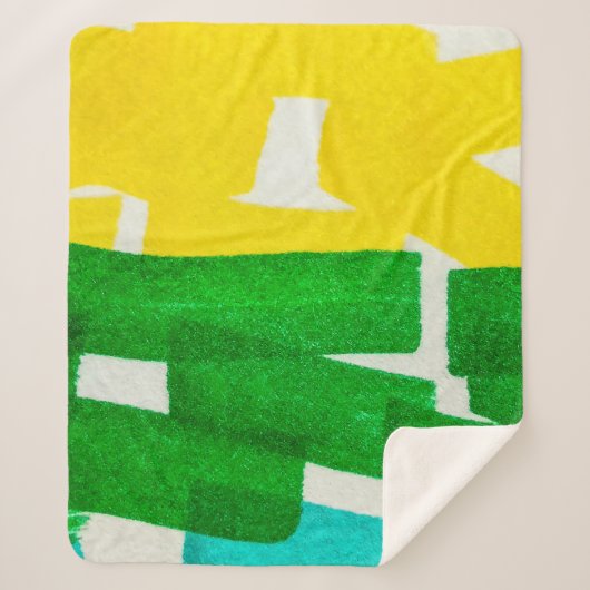 Seafoam Lilac Boho Hand Drawn Stroke. Fuchsia Hot  シェルパブランケット (正面)