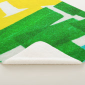 Seafoam Lilac Boho Hand Drawn Stroke. Fuchsia Hot  シェルパブランケット (3/4)