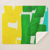 Seafoam Lilac Boho Hand Drawn Stroke. Fuchsia Hot  シェルパブランケット (正面(横))