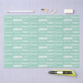 Seafoam Mint Green Birthday Personalized Name 薄葉紙 (クラフト)