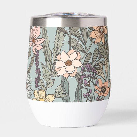 Seafoam Pink Yellow Retro Wildflower (正面)