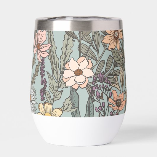 Seafoam Pink Yellow Retro Wildflower (背面)