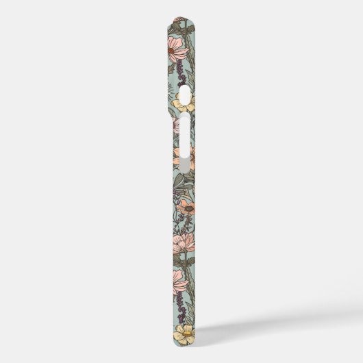 Seafoam Pink Yellow Retro Wildflower Case-Mate iPhoneケース (裏面 / 左)