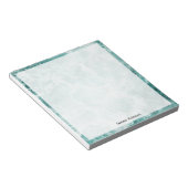 Seafoam Silver Border Elegant Custom Script Name ノートパッド (アングル)