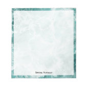 Seafoam Silver Border Elegant Custom Script Name ノートパッド (正面)