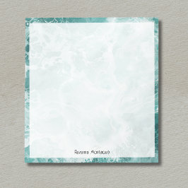 Seafoam Silver Border Elegant Custom Script Name ノートパッド