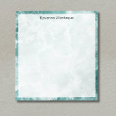 Seafoam Silver Border Elegant Custom Script Name ノートパッド