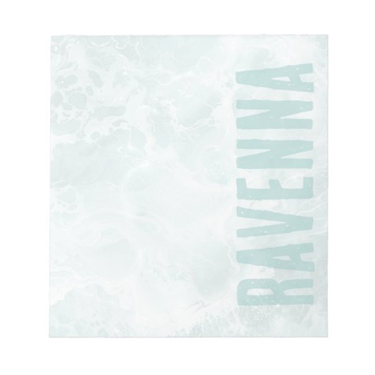 Seafoam Silver Opacity Elegant Custom Script Name ノートパッド (正面)