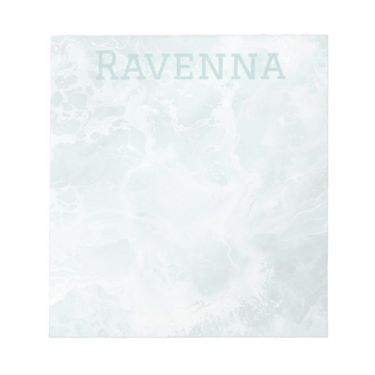 Seafoam Silver Opacity Elegant Custom Script Name ノートパッド (正面)