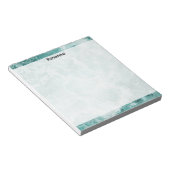 Seafoam Silver Striped Elegant Custom Script Name ノートパッド (アングル)