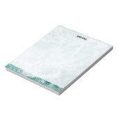 Seafoam Silver Striped Elegant Custom Script Name ノートパッド (回転)