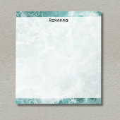 Seafoam Silver Striped Elegant Custom Script Name ノートパッド