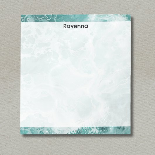 Seafoam Silver Striped Elegant Custom Script Name ノートパッド