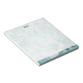 Seafoam Silver Striped Elegant Custom Script Name ノートパッド (アングル)