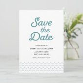 Seafoam Waves Save the Date Card セーブザデート (スタンド正面)