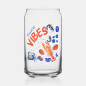 Seafood Beach Fisherman Ocean Tropical Quote  ガラス缶 (正面)