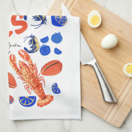 Seafood Beach Fisherman Ocean Tropical Quote  キッチンタオル