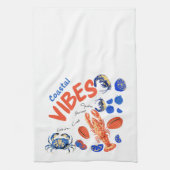 Seafood Beach Fisherman Ocean Tropical Quote  キッチンタオル (縦)