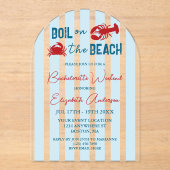 Seafood Boil Bachelorette Party アクリル招待状 (正面)