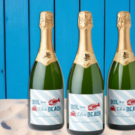 Seafood Boil Bachelorette Party スパークリングワインラベル