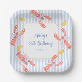 Seafood Boil Lobster Bake Birthday Paper Plates ペーパープレート