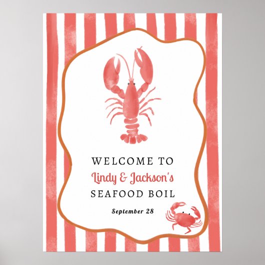 Seafood Boil Welcome Foam Board ポスター (正面)