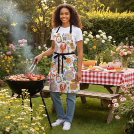 Seafood Feast All-Over Pattern エプロン