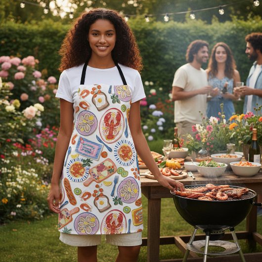 Seafood Feast All-Over Pattern エプロン