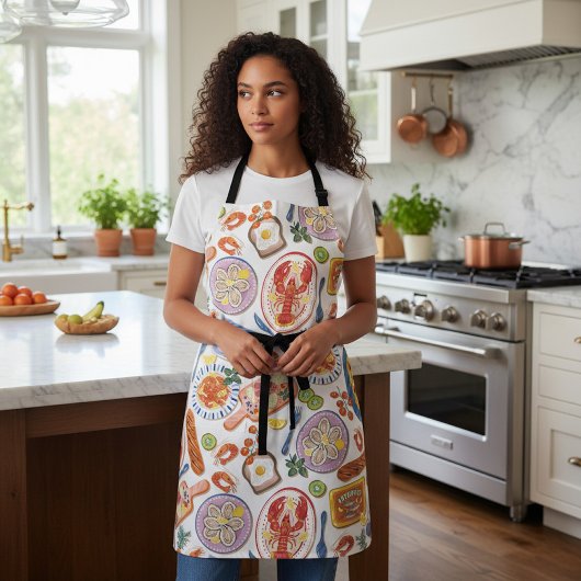 Seafood Feast All-Over Pattern エプロン