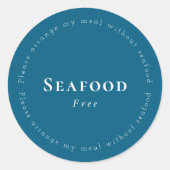 Seafood-Free Request Sticker, Navy - White ラウンドシール (正面)