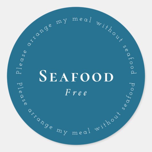 Seafood-Free Request Sticker, Navy - White ラウンドシール (正面)