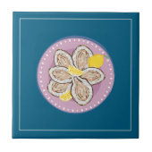Seafood Oyster Platter Lemon Design タイル (正面)