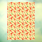 Seafood Restaurant Lobster Pattern Large ウィンドウサイン (シート3)
