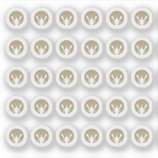 Seafood Wedding Place Cards Meal Choice  シール (正面)