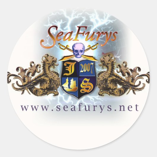 SeaFurys Shield（白）シール ラウンドシール (正面)