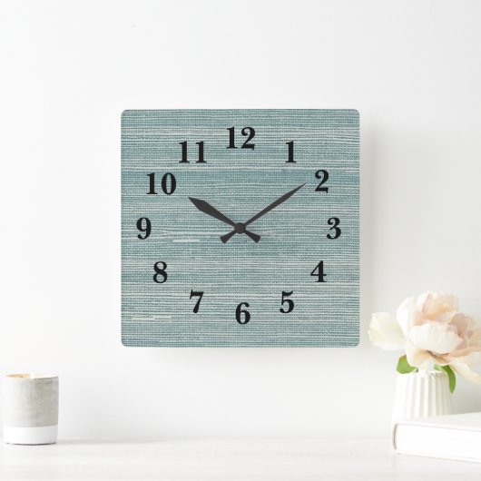 Seagassテクスチャビーチデコースクエアウォールクロック スクエア壁時計 (ホーム)