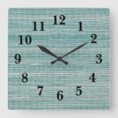 Seagassテクスチャビーチデコースクエアウォールクロック スクエア壁時計 (正面)